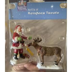 Lemax Carole Towne Christmas Figures “Reindeer Treats” Village 031277 Santa